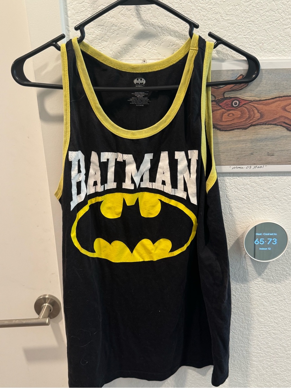 Batman Black Tank with Yellow Trim and Logo